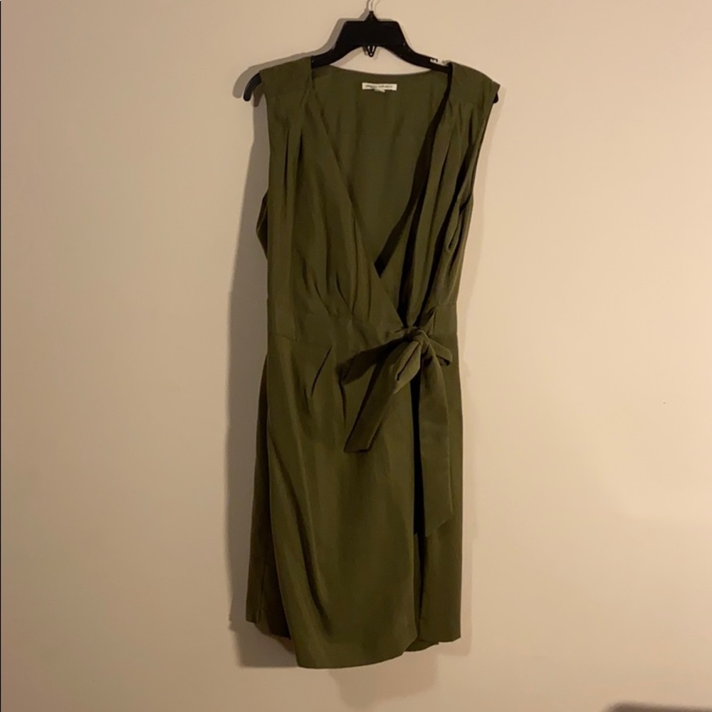 Banana republic olive green wrap dress